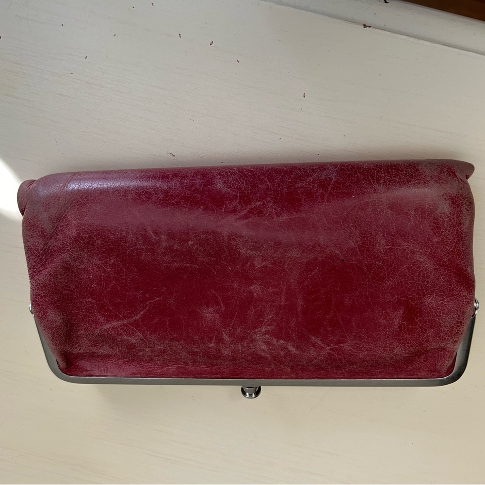 Women’s Lauren Hobo brand cranberry wallet clutch - Picture 5 of 6